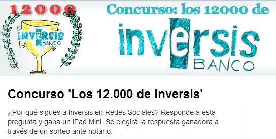 Concluye el concurso ‘Los 12.000 de Inversis’: Mañana conoceremos al ganador del iPad mini